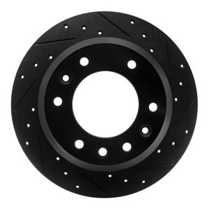 Hyundai Entourage Brake Rotor (1) - Rear Right - R1 Concepts - Drilled & Slotted - Black - `06-`14